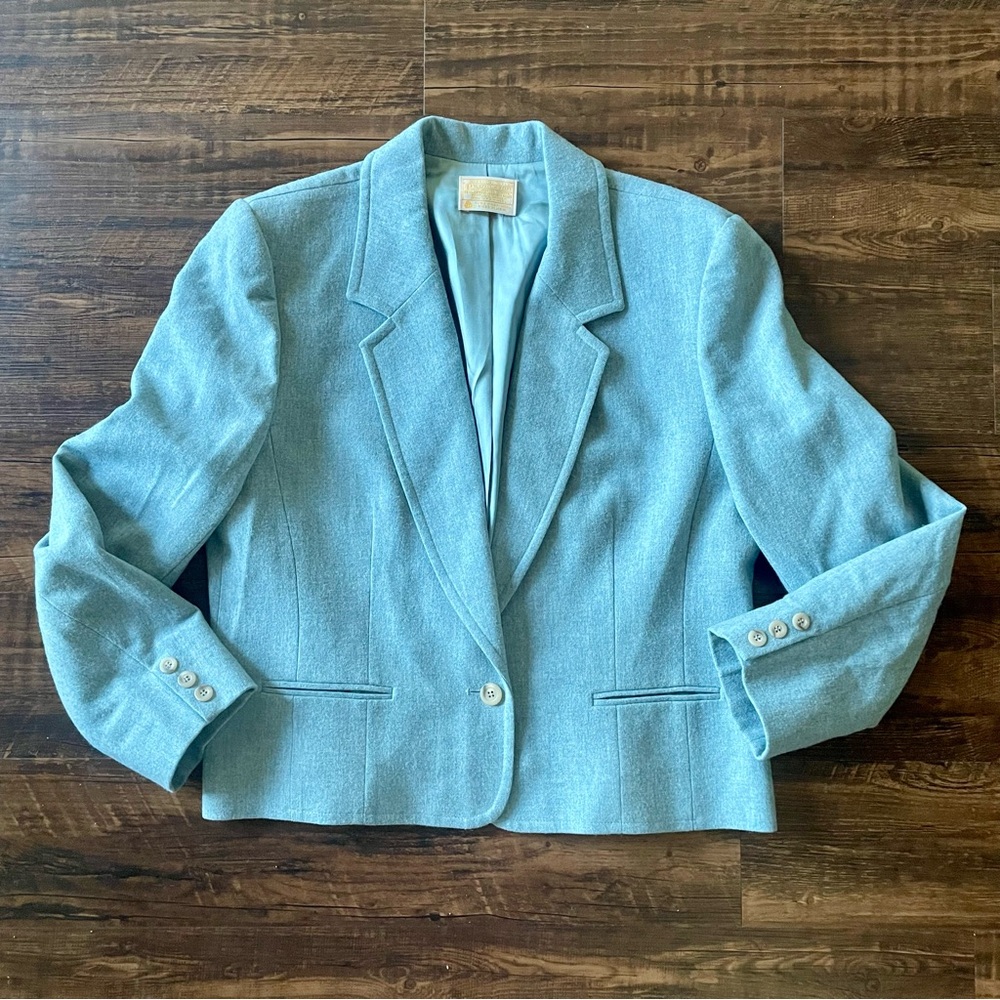 Pendleton Wool Boxy Oversized Robins Egg Blue Sky… - image 1